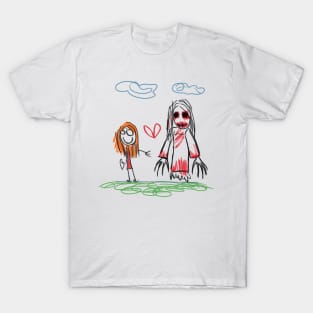 Nightmarish Scribbles: Unsettling Horrors Unveiled in Children's Drawings T-Shirt